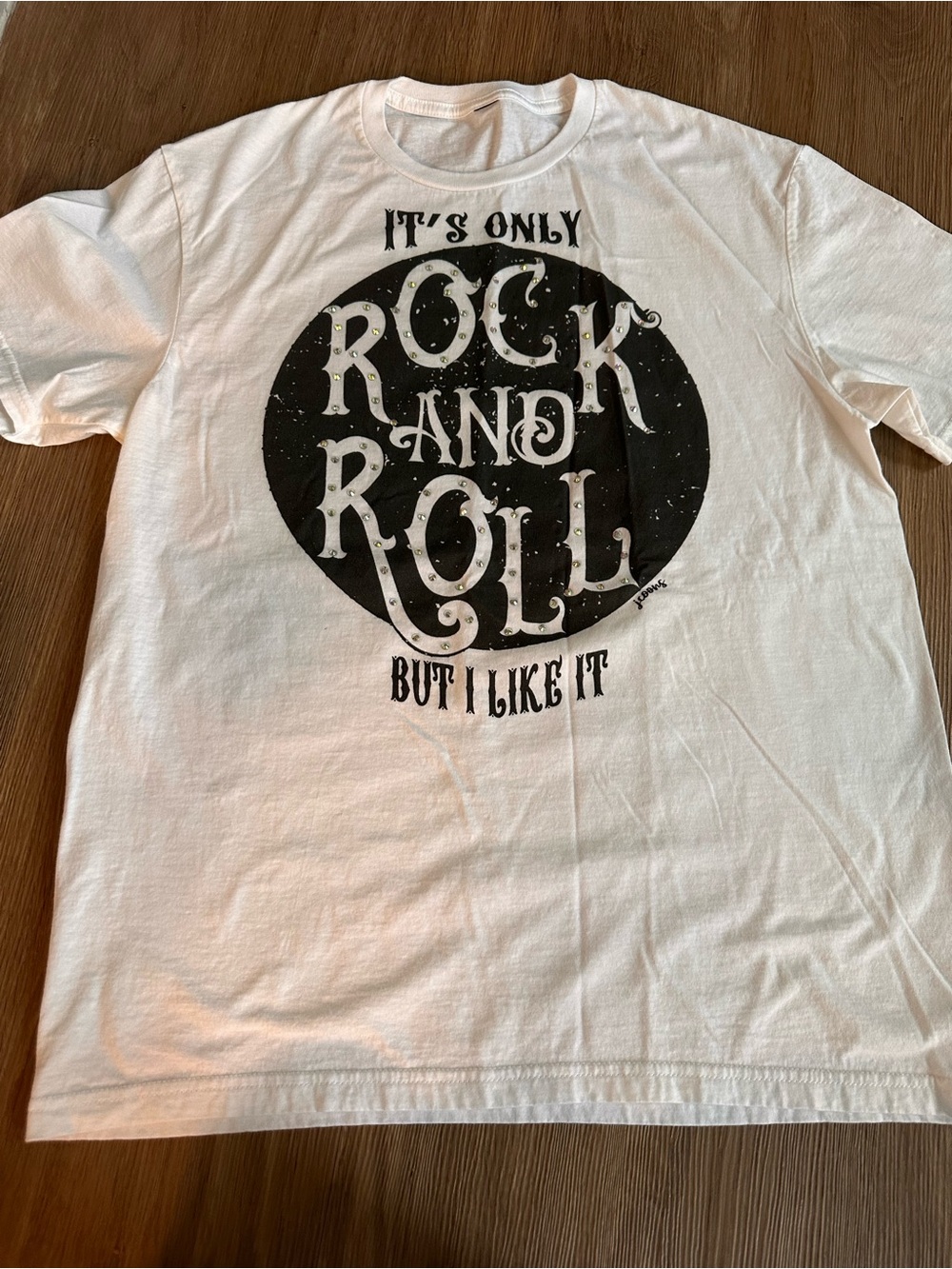 White "Rock and Roll" Graphic Tee